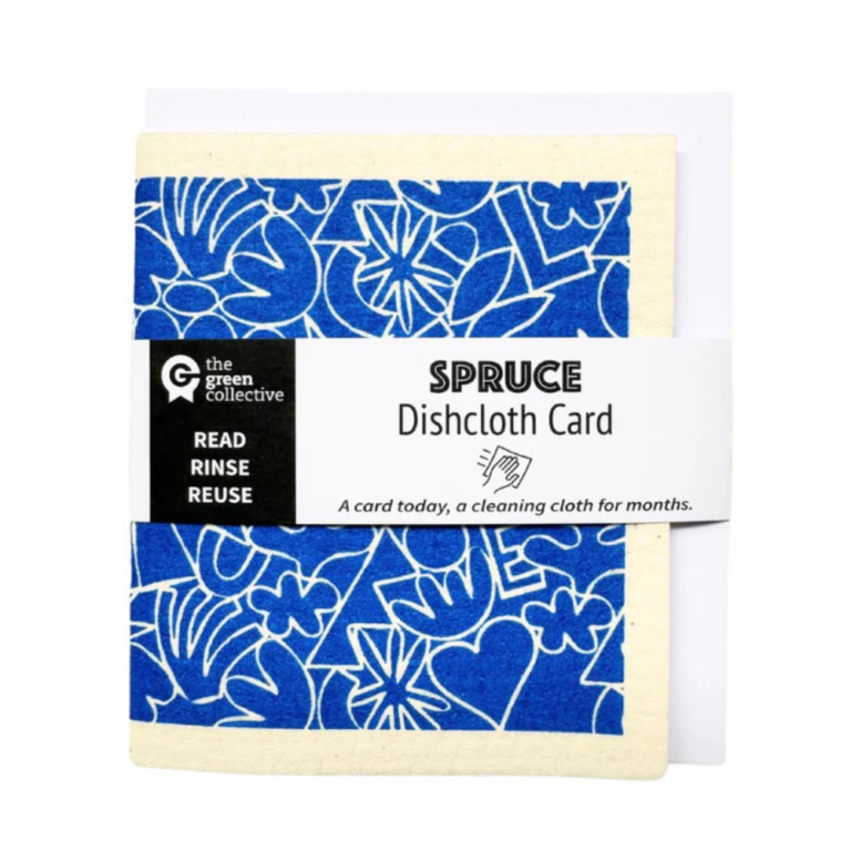SPRUCE Dishcloth Gift Card Indigo Shapes