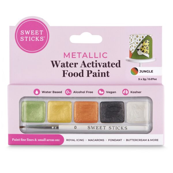 Sweet Sticks Water Activated Metallic Food Paint Jungle Mini Palette