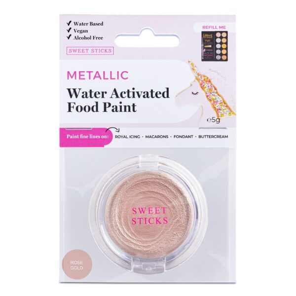 Sweet Sticks Water Activated Metallic Food Paint Rose Gold 5g
