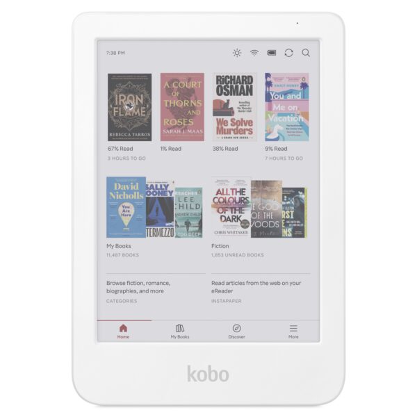 KOBO CLARA COLOUR WHITE 6" E INK COLOUR DISPLAY COMFORT LIGHT PRO & WATERPROOF E-READER