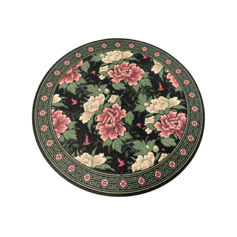 Beija Flor Blush Green Round Vinyl Placemat 38cm