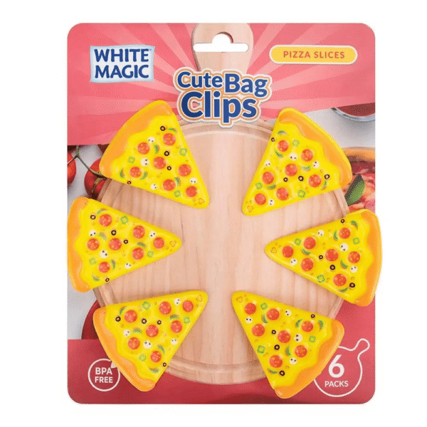 White Magic Cute Bag Clips Pizza 6 Pack